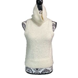 Show Me Your MuMu Cream Cowl Neck Sleeveless Sweater Sz-Small